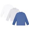 Ellepi Set 3 Maglie Lupetto Bambino Bambina Manica Lunga 100% Caldo Cotone (Blu Marina, 12 Anni)