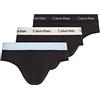 Calvin Klein Hip Brief 3pk Intimo, Nero (Rain Dance/Black/Ivory), L (Pacco da 3) Uomo