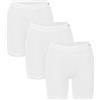 mehrstrumpf Confezione da 3/6 boxer da donna lunghi senza cuciture - Panty biancheria intima a vita alta - in morbida fibra di bambù (modello: Lara), Confezione da 3 (bianco), L