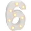 JANDEI - Lettere LED, Numeri Luminosi, Figura a Cuore, 22cm, con Luce Calda per Decorazione e Atmosfera, Luci Notturne Scrivania, Compleanni, Matrimoni, Vetrine. Funzionano con batterie AA (6)