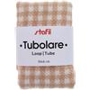 Tubolare gingam beige e bianco