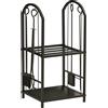 Outsunny Portalegna per Camino a 2 Ripiani in Metallo con Paletta, Porta legna con Scopa, Attizzatoio e Pinza, 41.5x32.5x74.5 cm, Nero | Aosom Italy