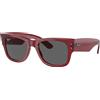 Ray Ban Occhiali da sole Ray Ban Mega Wayfarer RB0840S 6679B1 Rosso Trasparente - Occhiali da sole squadrati rosso trasparente Ray Ban 8056597856393