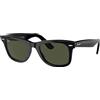 Ray Ban Occhiali da sole Ray Ban Wayfarer RB2140 901 Black - Occhiali da sole squadrati nero Ray Ban 805289126584