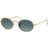 Ray Ban Occhiali da sole Ray Ban Oval RB3547 001/3M Gold - Occhiali da sole ovali oro Ray Ban 8056597033787