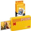 KODAK Mini stampante P210 Retro 2 + cartuccia e carta per 30 foto, stampante collegata Bluetooth, foto formato CB 5,3 x 8,6 cm, batteria al litio, sublimazione termica 4Pass