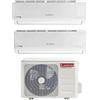 Ariston Climatizzatore Dual Split Inverter 9000 + 9000 Btu Condizionatore con Pompa di Calore Classe A+/A Gas R32 (Unità Interna + Unità Esterna) - 25 UD0-I + 25 UD0-I + 50 XD0-O PRIOS Udo I