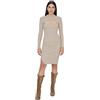Trendyol Abito da Donna Midi Bodycon con Colletto Asimmetrico Vestito, Beige, S