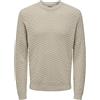 ONLY & SONS Onskalle Reg 12 Struc Crew Knit Noos Maglione Lavorato a Maglia, Rivestimento Argento, XS Uomo