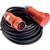 as - Schwabe 60548 Prolunga CEE 400V / 16A, 25m H07RN-F 5G2,5 con spina di inversione di fase, nero, IP44 commerciale, cantiere