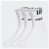 adidas Unisex - Adulto 3-Stripes Linear Half-Crew Cushioned Socks 3 Pairs, White/Black, 42-45 (Confezione da 2)