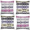 ForenTex - Set di 4 federe per Cuscino con Stampa Colorata, Viola + Rosa, 45 x 45 cm