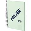 MILAN® Quaderno A5 con copertina rigida, griglia 5 x 5 mm, 80 fogli da 95 g/m², collezione 430, verde