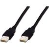 DIGITUS Cavo di collegamento USB 2.0-5,0 m - da USB A (M) a USB A (M) - 480 Mbit/s - Cavo di collegamento, Cavo USB - Nero