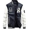 FTCayanz Giacca Uomo Pelle Motociclista Giubbotto Baseball Bomber Jacket Giacche College Felpa Sportivo Bianco XXL
