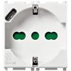 Vimar 14210.USB Plana Presa 2P+T 16A univ. standard IT + USB C, 2M, bianco