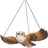 Design Toscano NG31625 Scultura da Giardino Gufo Pensile, Marrone, 25.5x39.5x9 cm