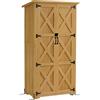 MCombo M MCombo armadio da giardino in legno, casetta da giardino piccola resistente alle intemperie, casetta per attrezzi da esterno, per area esterna balcone terrazza, 55×90×169cm, 0878D (natura)