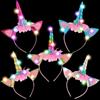 YOUYIKE 5 Pezzi LED Fascia unicorno, Cerchietti Unicorno, Unicorno Fascia Bambina, con accessori e orecchie per capelli in corno di unicorno, per Festa di Compleanno Pasqua di Halloween Cosplay