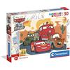 Clementoni Disney Cars Supercolor Pixar Cars-30 Pezzi-Puzzle per Bambini dai 3 Anni, 20274 on the Road-30 Cartoni Animati-Made In Italy, Multicolore, Standard