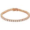 Gold Gala Bracciale Tennis in Argento 925 con Zirconi Taglio Diamante Placcato Oro (Rosé/White, 18)