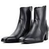 OSSTONE Stivaletto da Uomo Heel Chukka in Synthetic Leather Stivaletti firmati Scarpe Casual Tacco Chelsea Stivali OS-JY016-IT EU42.5, US9.5 Nero