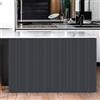 Surwin Tenda da Cucina Corta Tenda da Cucina Porta Finestra Tende dell'Armadio Antipolvere Oscuranti per Armadio da Cucina/Bagno/Armadio,Tenda per mensole (W140xH100cm,Grigio Scuro)