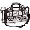 Kemier Beauty Case Trasparente da Viaggio con 6 Tasche Esterne Organizer per Cosmetici Grande e con Tracolla