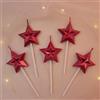 Dzxin Candeline Compleanno, 5 PCS Candele di Compleanno a Forma di Stella per Torta,Particolari Candeline Compleanno per Anniversario, Nozze, Partylite Candele Decorazioni Torte Compleann(Rosso)