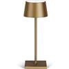 Madrigal Stilosa Lampada da Tavolo Senza Fili - Abat Jour Led Ricaricabile Scrivania e Comodino di Design - Lume Touch USB C - Luce Wireless Salotto - Dimmerabile - Lampade Ristorante - Oro Brunito