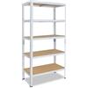 shelfplaza® 180x80x40cm HOME Scaffale metallo per carichi pesanti bianco con 5 ripiani con 175kg capacità di carico/Scaffali in metallo per garage come scaffali per ripostiglio o officina