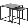 AC Design Furniture Emob - Set di 2 tavolini Seaford, colore: nero