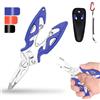 supregear Pinze da Pesca Mini, Strumenti Multifunzione in Acciaio Inox con Apri Anello, Rimuovi Amo, Tagliafilo, Custodia, Laccetto, Accessori per Pesca Resistenti all'Acqua Salata, Blu