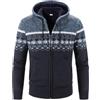 Shuanghao Uomo-Giacca Cardigan-Magliaone di Felpato-Cappotto Invernali - Con Cappuccio Casual Sudore Hoodie Calda Morbido Thicken Aperte Invernale /Autunno Cardigan Casual Magliaone da Uomo Grigio Chiaro M