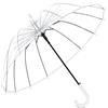 Mengshen Lancoon Ombrello Trasparente Auto Open Misura Grande 16 Costole Big Size Antivento Vedere Attraverso KS10White