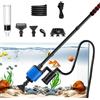 Mucek 6 in 1 Pulizia Acquario Multifunzionale, Sifone Acquario, Pulizia Acquario, Elettrico Sifone Acquario per Ghiaia con Filtro in Spugna, per Cambio Acqua E Lavaggio Sabbia, Accessori Acquario