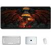 ITBT World of Warcraft 900x400mm Tappetino Mouse Gaming 900x 400mm XXL per Mouse e PC, 3mm Mouse Pad Antiscivolo Fondo in Gomma con Bordi Cuciti, O