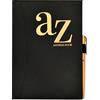 Tallon Rubrica telefonica A5 dalla A alla Z con indice A-Z, copertina rigida con penna, colore: nero