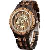 Tiong Orologio meccanico in legno per uomini, uomini Orologio scheletrico automatico in legno,Regali per uomini