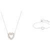 Swarovski Collana Infinity, Cuore, Bianco, Mix di placcature & Infinity Bracciale a Catena Morbida, Placcato in Tonalità Rodio Lucido