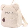 lorajewel Zaino Personalizzato per Bambini con Nome Toddler Zaino Scuola Peluche Orso Zainetti per Ragazzi Ragazze (kaki)