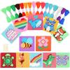 Pllieay Punto Croce Bambini 12-in-1 per Bambini, Kit di Ricamo Include 12 Pezzi di Tela in Plastica Vuota, 16 Fili, 6 Aghi da Ricamo, Kit Punto Croce per Principianti con Istruzion Set Punto Croce