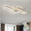 ASDMD Plafoniera LED Soffitto, Lampada da Soffitto LED 3000K-6000K Plafoniera Soggiorno Moderna, Rettangolare Luce a soffitto da per Camera da Letto (140CM, White)