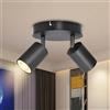 Lumisense - Plafoniera Faretti, Rotondo Faretti da soffitto orientabili, Plafoniera Faretto GU10, Moderna Illuminazione da Soffitto, Apparecchi Interni per Cucina Soggiorno, Nero, Consegnato Senza