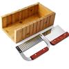 POFET Set di tagliapone, stampo in legno per fare il sapone e tagliare la pagnotta, kit con taglierina dritta e ondulata in acciaio inossidabile