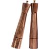 DeroTeno Set Macina Sale e Pepe, Macina Sale Regorabile in Ceramica, Macina Pepe in Acciaio Inossidabile, in Legno di Acacia, Altezza 32 cm, Diametro del Fondo 6 cm (il Vassoio NON è Incluso)