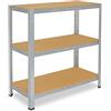 shelfplaza® 90x50x40cm HOME Scaffale metallo per carichi pesanti zincato con 3 ripiani con 175kg capacità di carico/Scaffali in metallo per garage come scaffali per ripostiglio o officina
