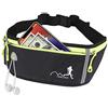 Heveer Marsupio Sportivo Cintura da Corsa Impermeabile con Strisce Riflettenti e Foro Cuffie per Running Marsupio Fitness Outdoor Nero