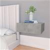 INLIFE Comodini sospesi, 2 pezzi, grigio cemento, 40 x 30 x 15 cm, materiale in legno, grigio, 12,5 kg