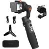 hohem iSteady Pro 4 Stabilizzatore Gimbal Action cam compatibile per Gopro Hero 13/12/11/10/9/8/7/6/5/4 3, Osmo Action Insta360 ONE R,clip a sgancio rapido, IPX4 a prova di schizzi, controllo wireless